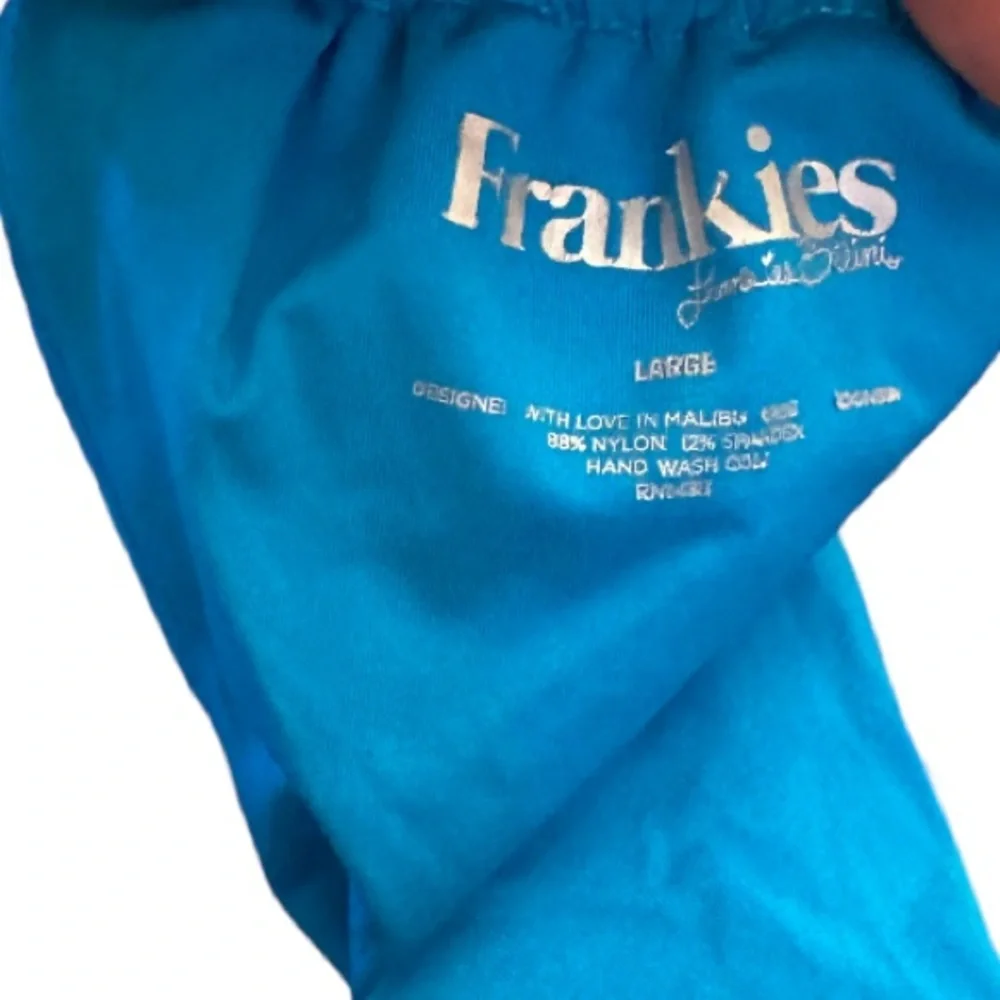 Frankie's Bikinis Ribbed Blue Bikini Bottom